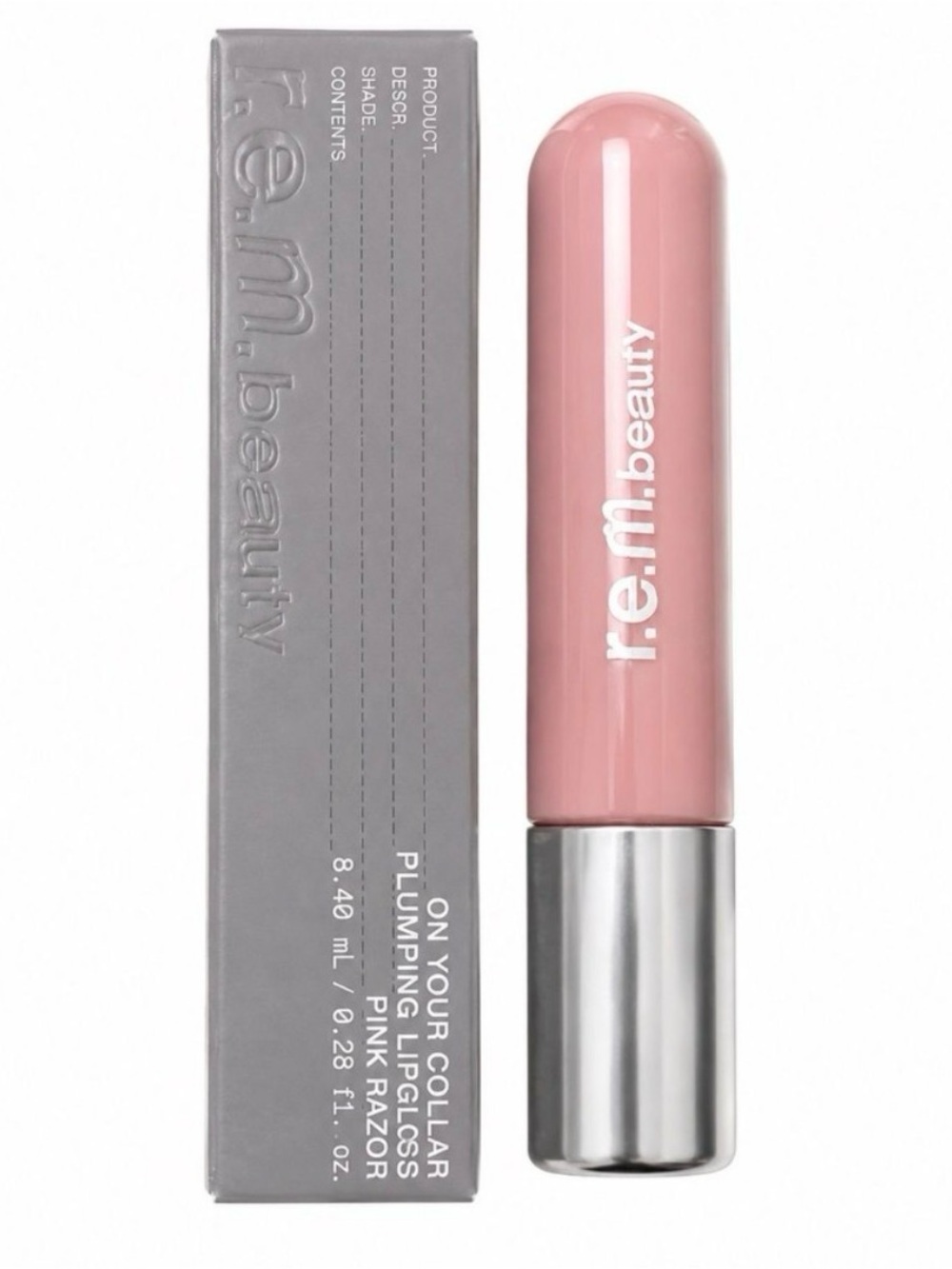 NWT r.e.m. beauty On Your Collar Plumping Lip Gloss in Pink Razor